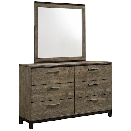 Dresser and Mirror Set